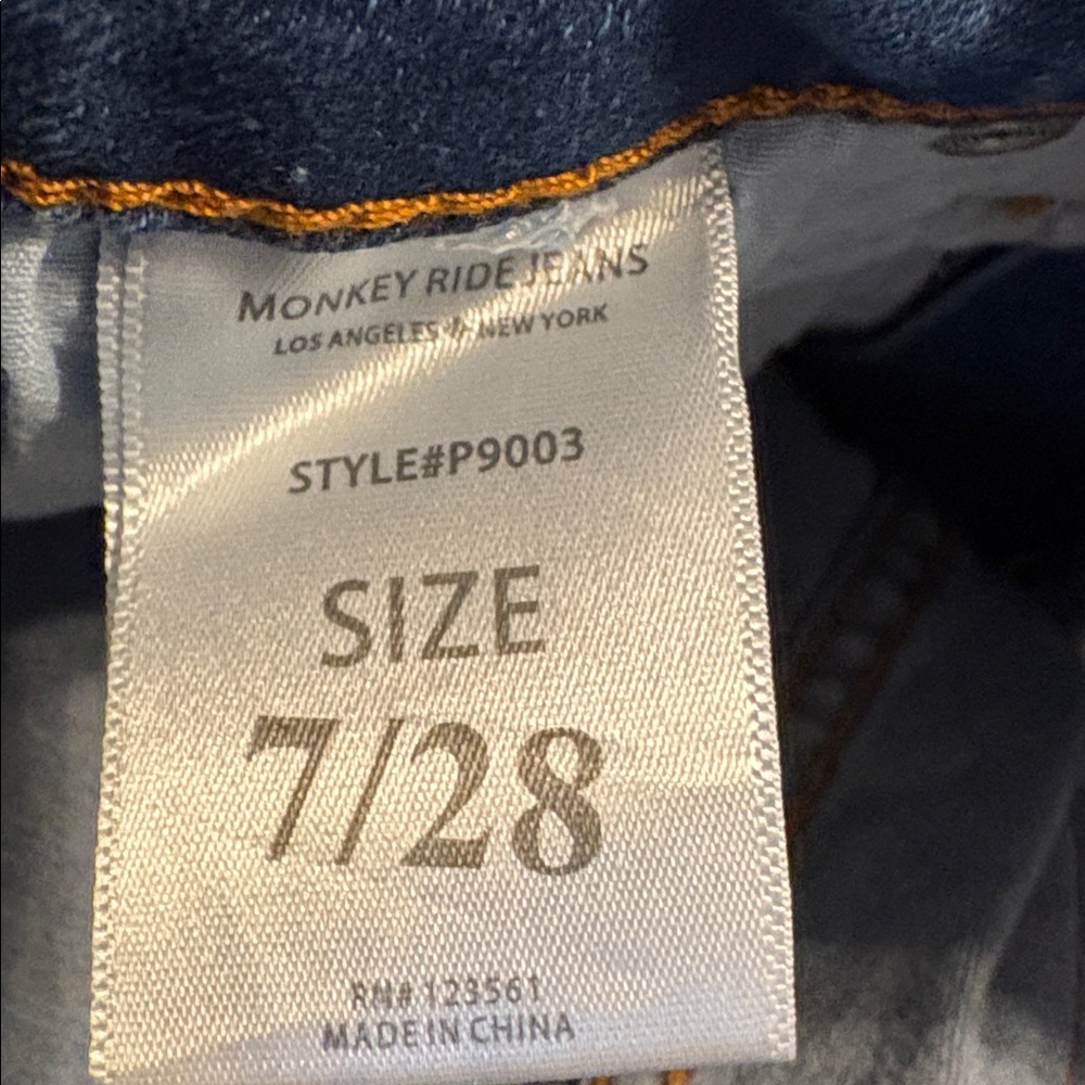 Monkey Ride High Rise Slim Straight Leg Jeans 7 / 28 - Picture 9 of 10